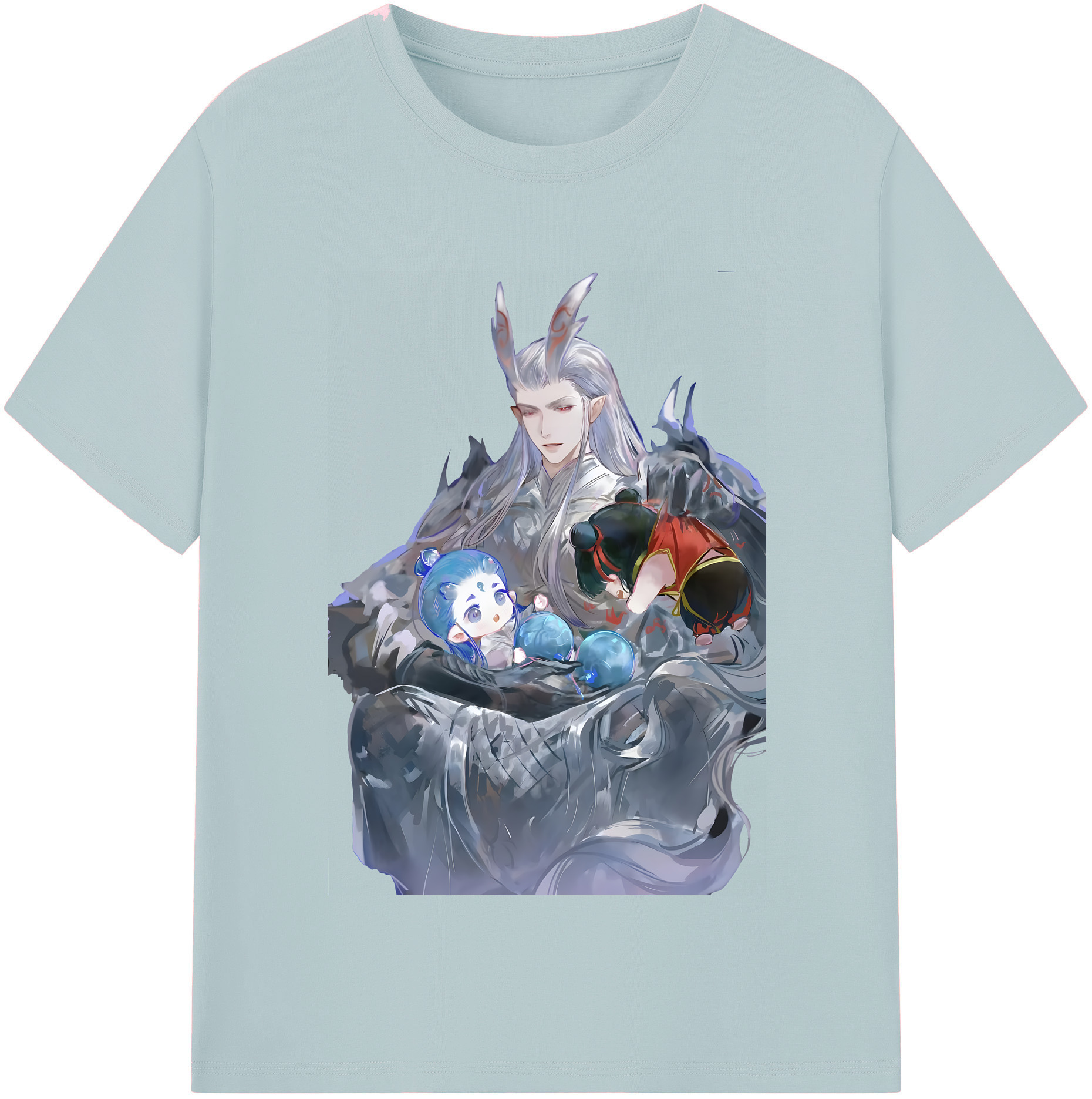 （画像用） Ne Zha 2 ナタ 魔童の大暴れ 綿100％半袖Tシャツ（フロントプリント）